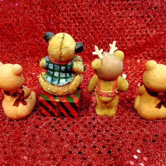 Lot 4 Teddy Bear Collectible Christmas Figurines incl. Cherished Teddies Rodney - Picture 4 of 6